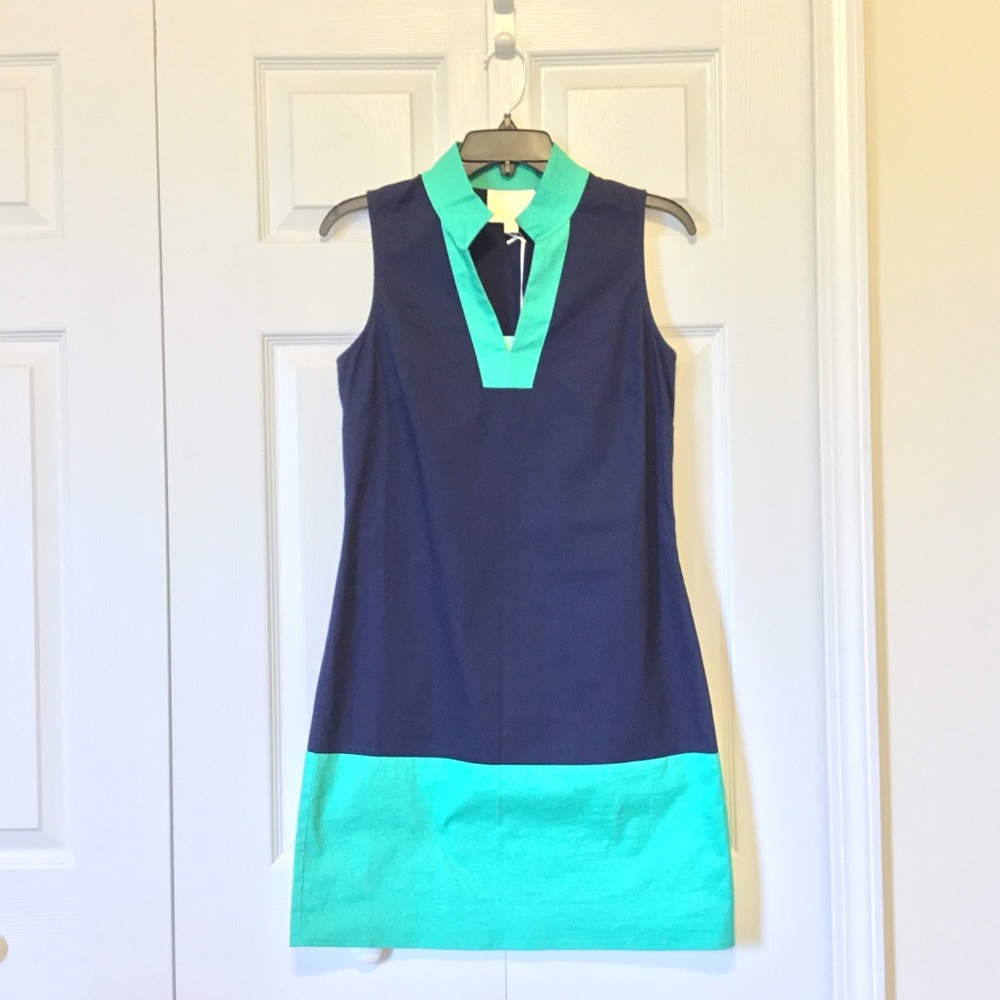 Sail to Sable Sleeveless Ponte Color Block Dress XS #133